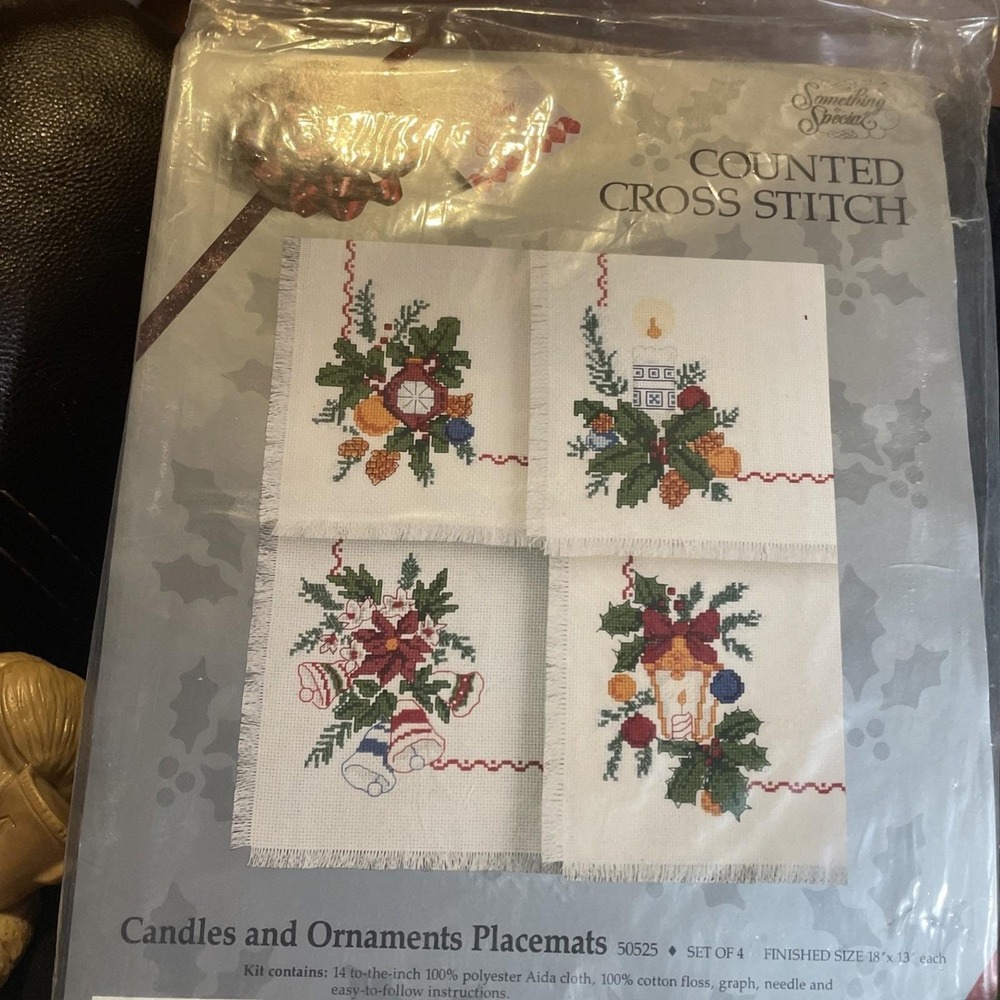 Something Special Candles Ornaments Placements Cross Stitch Kit 50525 Christmas